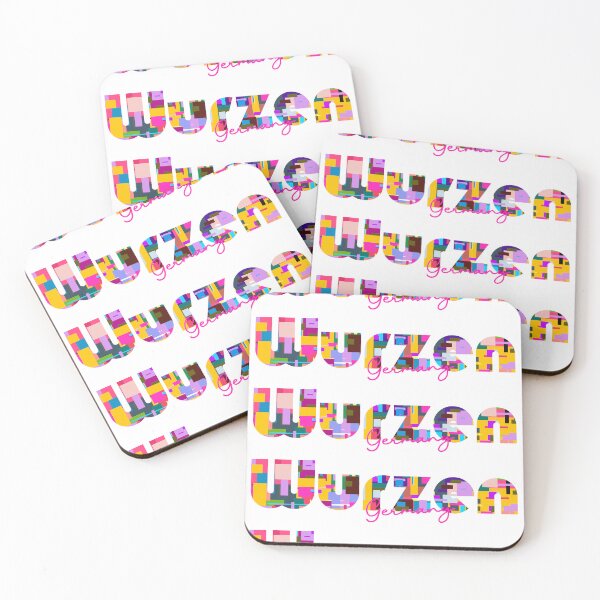Item preview, Wurzen, Germany, Vibrant Abstract City Typography Art designed and sold by Wanderful-roads.