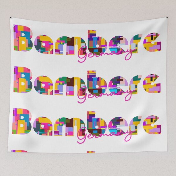 Item preview, Bamberg, Germany, Vibrant Abstract City Typography Art designed and sold by Wanderful-roads.