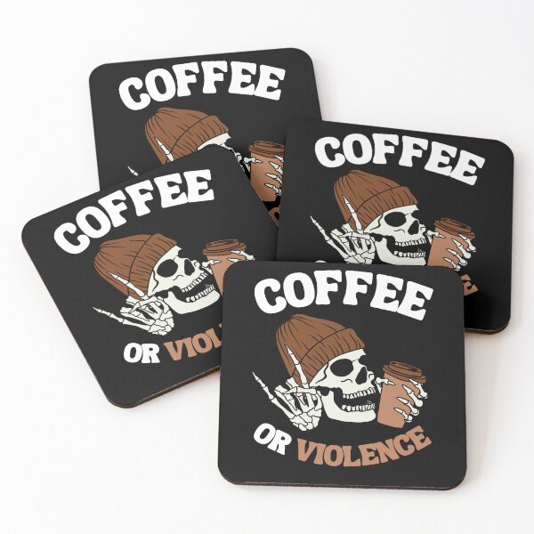 Item preview, coffee or violence simple classic design designed and sold by OldSkullDesigns.
