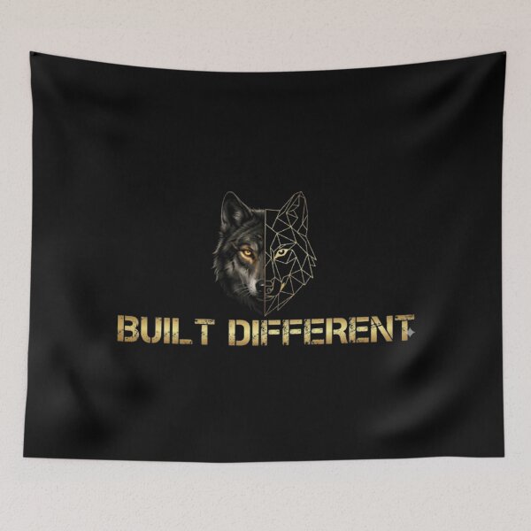 Item preview, Built Different Wolf Alpha Mindset - Motivational Gym & Hustle Graphic designed and sold by WildPeak Threads.