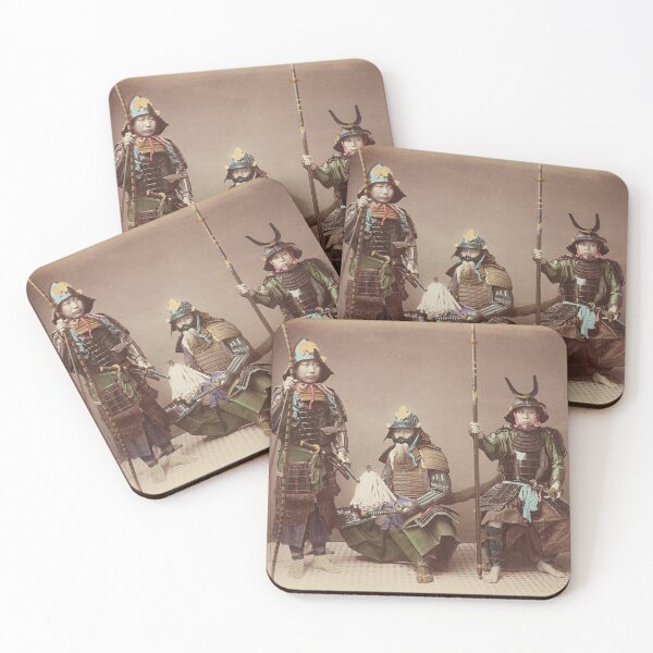 Item preview, Vintage Samurai in Full Armor – Classic Meiji Era Japanese Historical Photograph designed and sold by The imaginary unit..