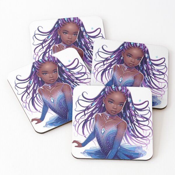 Item preview, Black figure skater in Blue designed and sold by Lucienne Reimagined.