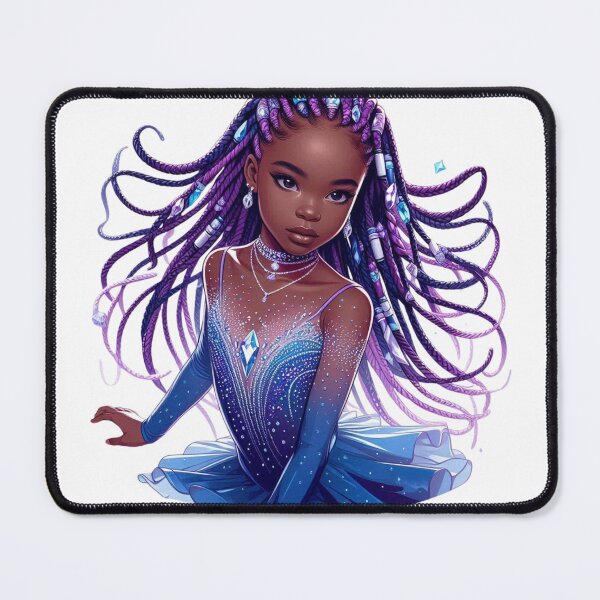Item preview, Black figure skater in Blue designed and sold by Lucienne Reimagined.