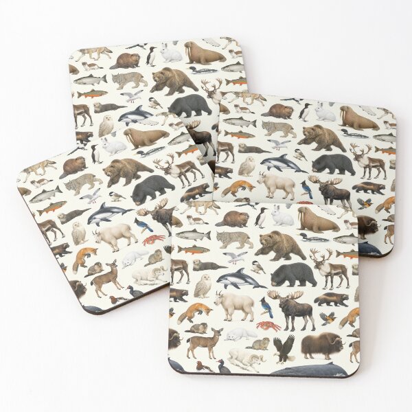 Item preview, Animals of Alaska Retro Style Wildlife Identification Chart designed and sold by kakarikihill.