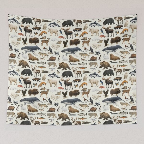 Item preview, Animals of Alaska Retro Style Wildlife Identification Chart designed and sold by kakarikihill.
