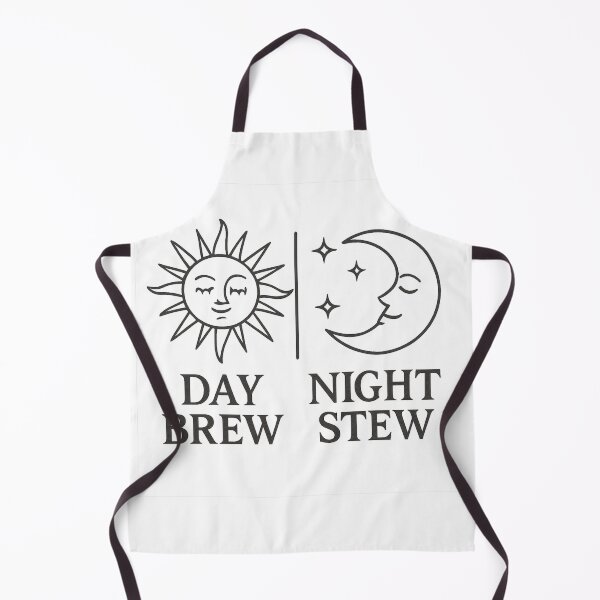 Item preview, Day Brew Night Stew Funny Witchy Coffee and Cooking Art designed and sold by tineldesign.