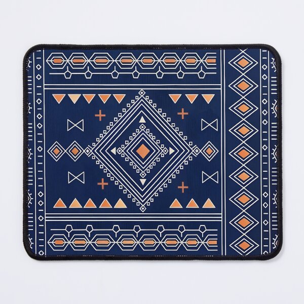 Item preview, Indigo and Ochre Geometric Moroccan Tribal Illustration designed and sold by arteresting-art.