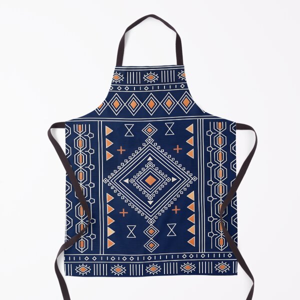 Item preview, Indigo and Ochre Geometric Moroccan Tribal Illustration designed and sold by arteresting-art.
