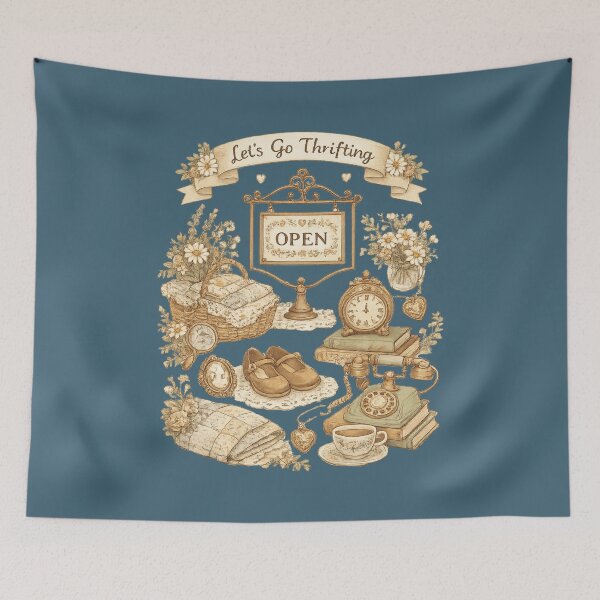 Item preview, Let's Go Thrifting | Thrift Store | Vintage Cottagecore Style Graphic designed and sold by Made by Tamar.