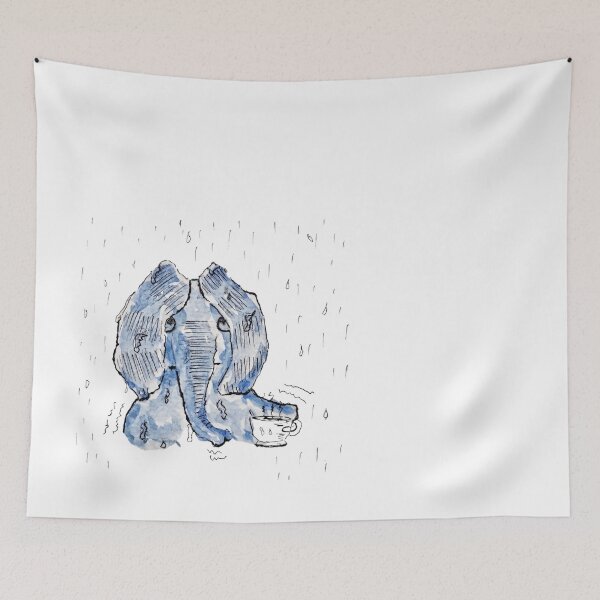 Item preview, ​Refreshing! - Deadpan Elephant Sketch - Transparent Background designed and sold by Rak Scenist.