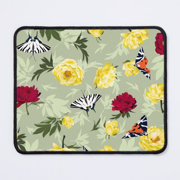 Item preview, Peonies & Butterflies - light green designed and sold by kobyakov.