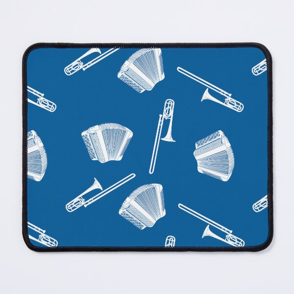 Item preview, Button accordion and trombone - white on blue designed and sold by kobyakov.