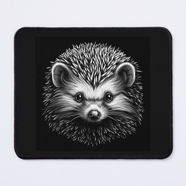 Item preview, Cute Black and White Hedgehog Portrait designed and sold by inkoutninja.