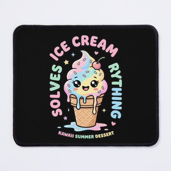 Item preview, Ice Cream Solves Everything Cute Funny Summer Dessert Cartoon Design designed and sold by Im-Ara.