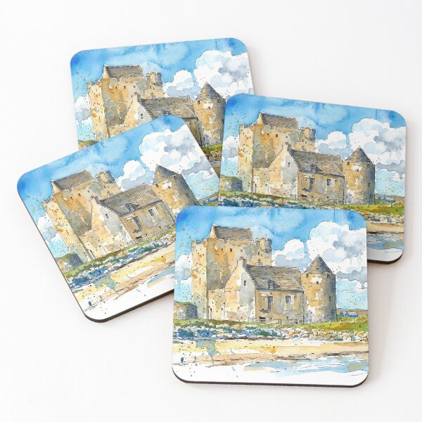 Item preview, Watercolour illustration of Breachacha Castle, Isle of Coll, Scotland designed and sold by davidelder.