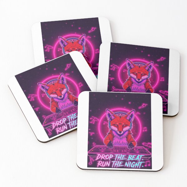 Item preview, Drop The Beat Run The Night Neon Fox DJ Art Print designed and sold by Sky-bully.