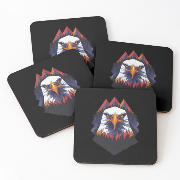 Item preview, Geometric Bald Eagle Mountain Forest Low Poly Art designed and sold by Blurbean.