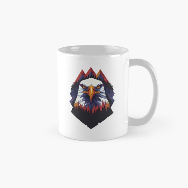 Item preview, Geometric Bald Eagle Mountain Forest Low Poly Art designed and sold by Blurbean.