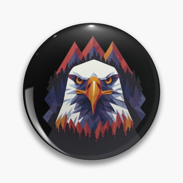 Item preview, Geometric Bald Eagle Mountain Forest Low Poly Art designed and sold by Blurbean.