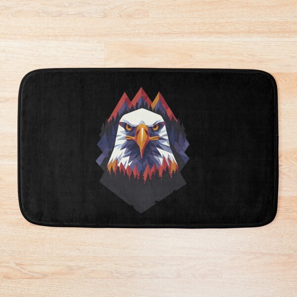 Item preview, Geometric Bald Eagle Mountain Forest Low Poly Art designed and sold by Blurbean.