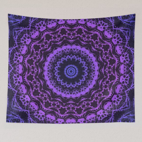 Item preview, Purple Gothic Skull Mandala – Psychedelic Dark Kaleidoscope Art designed and sold by cr6zym1nd.