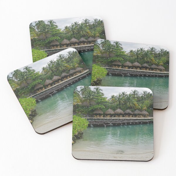 Item preview, Tropical Serenity: Canoes at Cancun Lagoon designed and sold by sky earth human.
