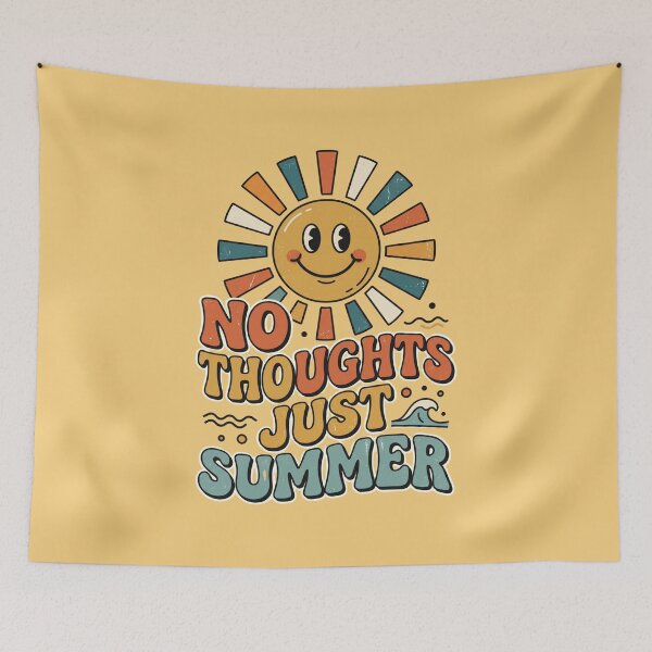 Item preview, No Thoughts Just Summer Funny Meme Sunshine Vacation Retro Design designed and sold by Im-Ara.