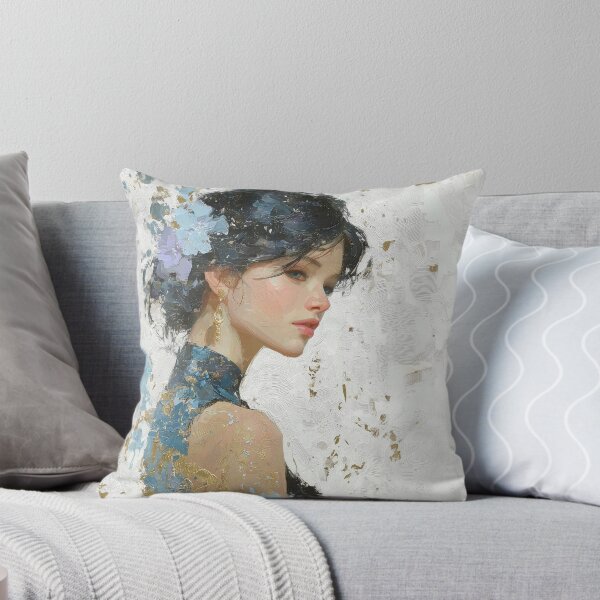 Item preview, Elegant Woman in Blue Cheongsam Oil Painting designed and sold by colorful-white.