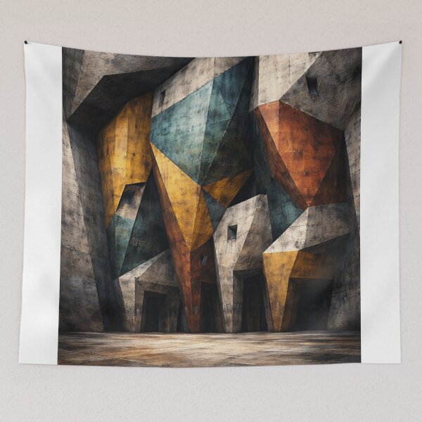 Item preview, Geometric Brutalist Abstract Architecture designed and sold by JcAbstractArt.