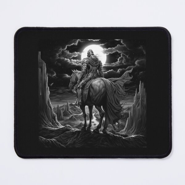Item preview, Black and White Dark Knight on Horseback designed and sold by inkoutninja.