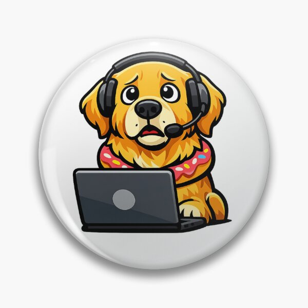 Item preview, Funny Tech Support Golden Retriever Dog Working From Home designed and sold by tineldesign.