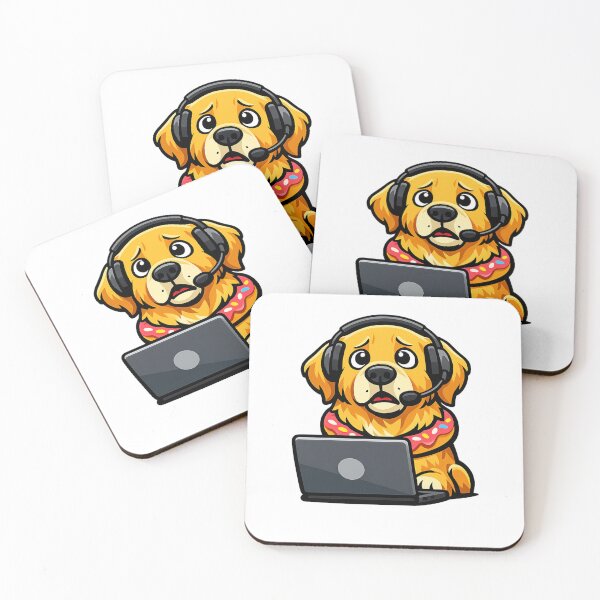 Item preview, Funny Tech Support Golden Retriever Dog Working From Home designed and sold by tineldesign.