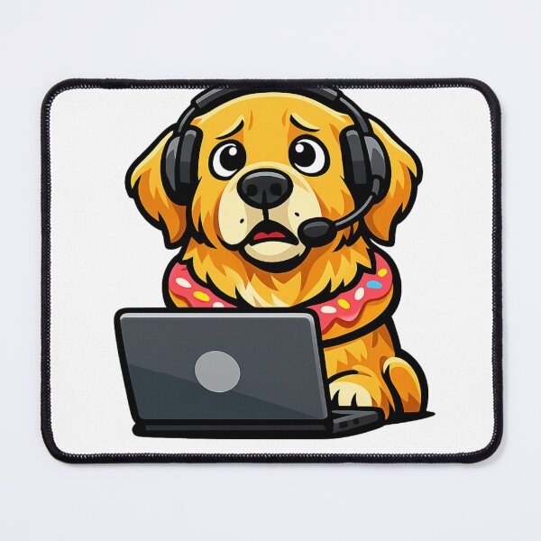 Item preview, Funny Tech Support Golden Retriever Dog Working From Home designed and sold by tineldesign.