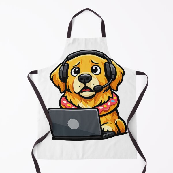 Item preview, Funny Tech Support Golden Retriever Dog Working From Home designed and sold by tineldesign.