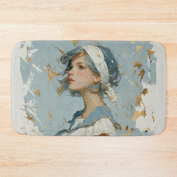 Item preview, Modern Girl Portrait with Gold Leaf Splatter designed and sold by colorful-white.