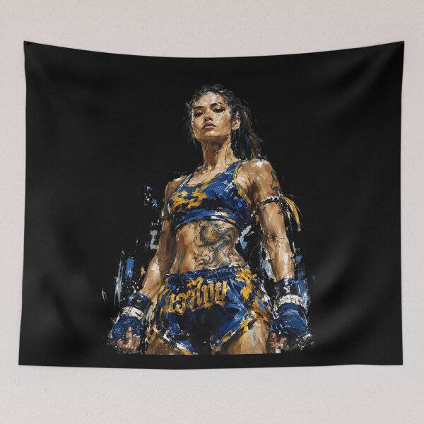 Item preview, Muay Thai Girl with Attitude Painted designed and sold by CoolCrazyQuirky.