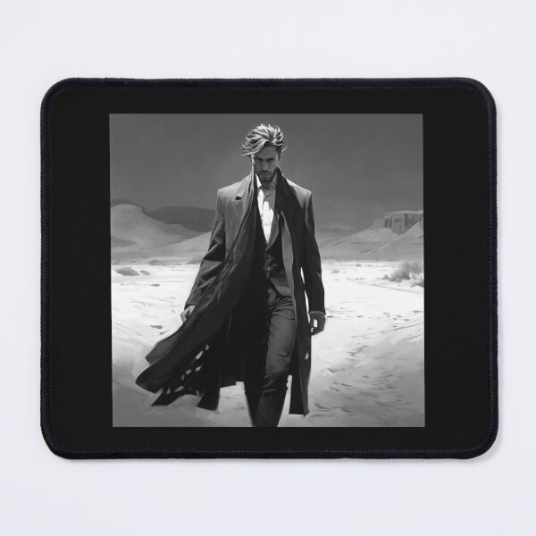 Item preview, Black and White Mysterious Man in Long Coat designed and sold by inkoutninja.