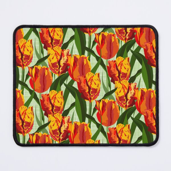 Item preview, Big red parrot tulips on linen texture designed and sold by kobyakov.