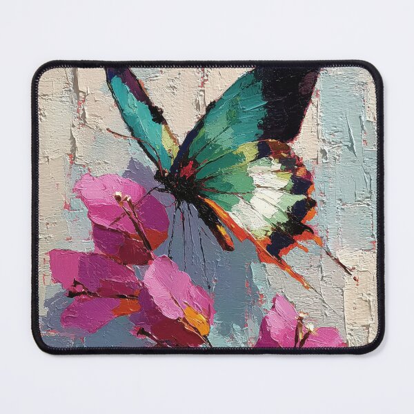 Item preview, Vibrant Butterfly on Pink Flowers Oil Painting designed and sold by colorful-white.