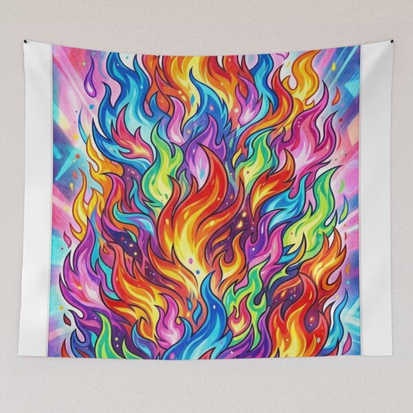 Item preview, Beautiful rainbow-colored flames designed and sold by PP&RAINBOW SHOP.