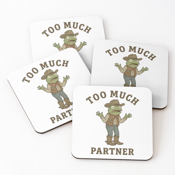 Item preview, Funny Cowboy Frog Too Much Partner T-Shirt – Retro Frog Meme Design designed and sold by DIRTYSKETCHH.