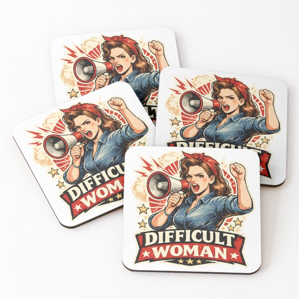 Item preview, Difficult Woman Retro Protest Poster – Bold Feminist Democracy Design designed and sold by OlizaPrint.