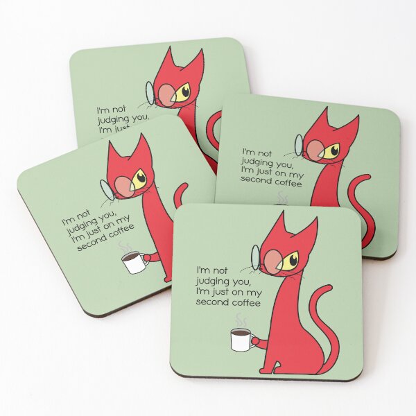 Item preview, Red Cat with second coffee designed and sold by Konopikyu.