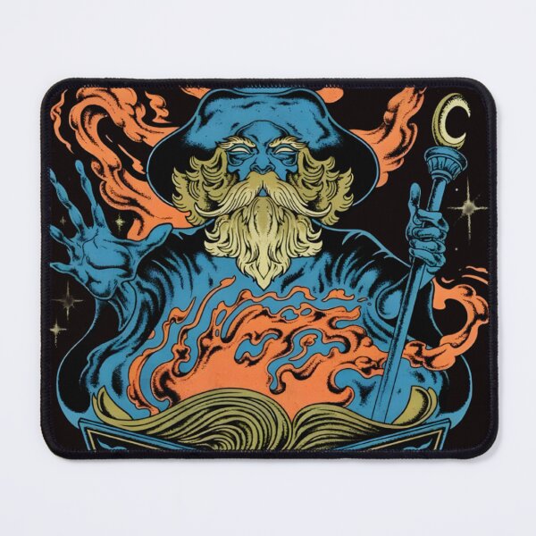 Item preview, Mystic Wizard Psychedelic Dark Fantasy Art designed and sold by Peac7e.