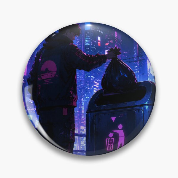 Item preview, Cyberpunk Trash City Poster, Futuristic Neon Street Art, Urban Dystopian Room Decor designed and sold by DrizzyV.