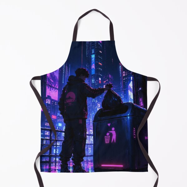 Item preview, Cyberpunk Trash City Poster, Futuristic Neon Street Art, Urban Dystopian Room Decor designed and sold by DrizzyV.