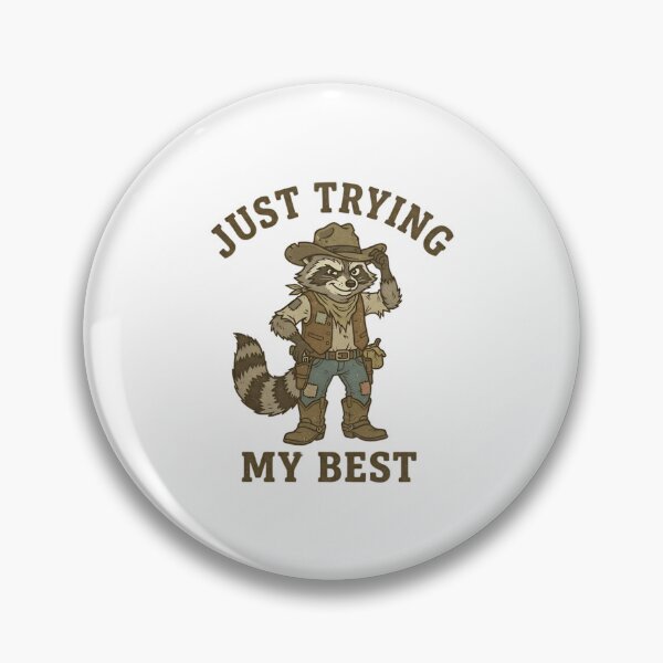 Item preview, Funny Cowboy Raccoon Just Trying My Best T-Shirt – Retro Meme Shirt designed and sold by DIRTYSKETCHH.