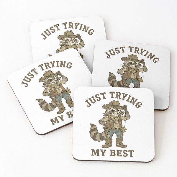 Item preview, Funny Cowboy Raccoon Just Trying My Best T-Shirt – Retro Meme Shirt designed and sold by DIRTYSKETCHH.