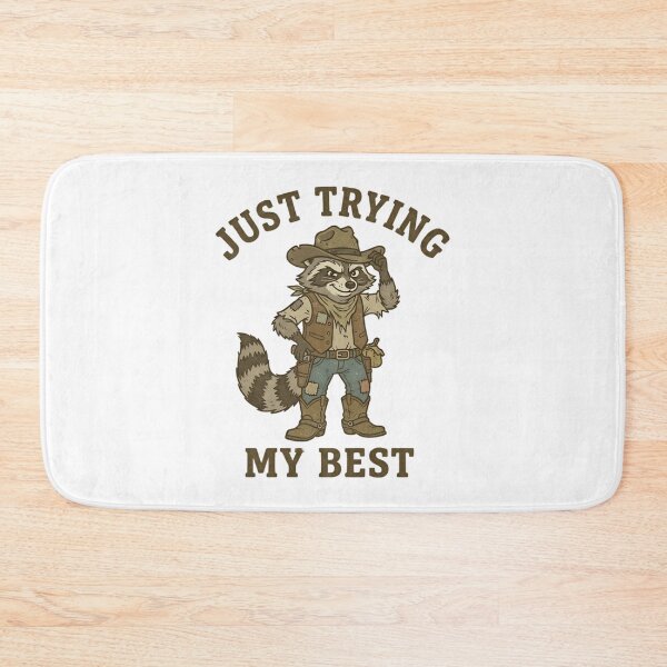 Item preview, Funny Cowboy Raccoon Just Trying My Best T-Shirt – Retro Meme Shirt designed and sold by DIRTYSKETCHH.