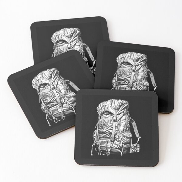 Item preview, Black and White Hiking Backpack Illustration designed and sold by inkoutninja.